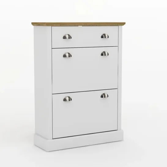 BOXED OCTAVE COTTAGE SHOE CABINET IN WHITE (1 BOX)