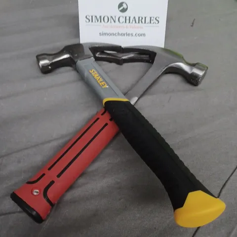 TWO ASSORTED CLAW HAMMERS TO INCLUDE; STANLEY AND NDURANCE