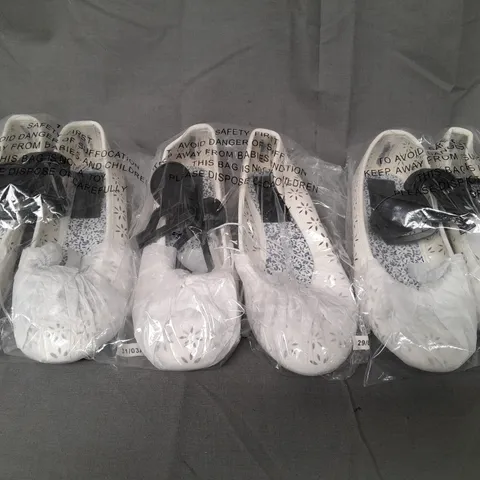 BOX OF APPROXIMATELY 20 PAIRS OF DESIGNER SLIP-ON SHOES IN WHITE - VARIOUS SIZES