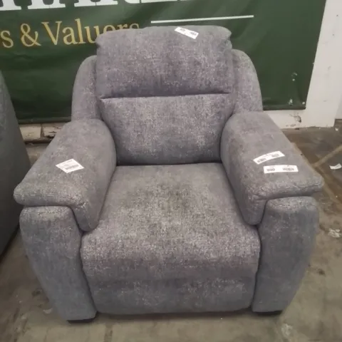 QUALITY ITALIAN DESIGNED & MANUFACTURED PARMA POWER RECLINING EASY CHAIR CARMARGE GREY FABRIC 