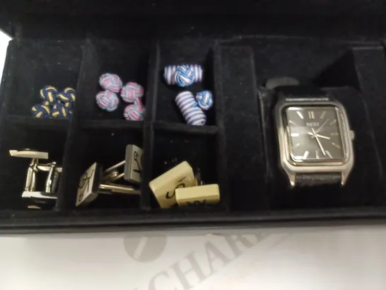 COLLECTION OF NEXT ITEMS INCLUDING WATCH AND CUFF LINKS