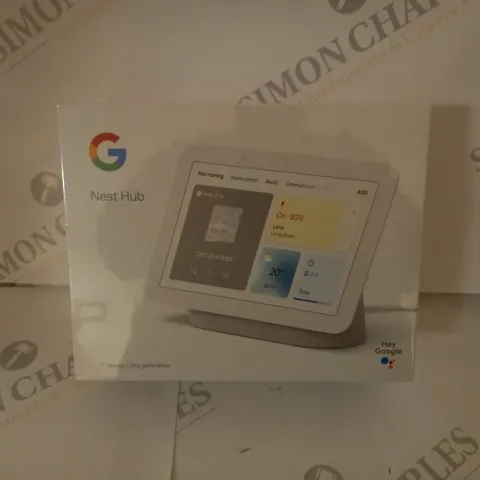 BRAND NEW BOXED GOOGLE NEST HUB, 7" DISPLAY SCREEN, 2ND GENERATION