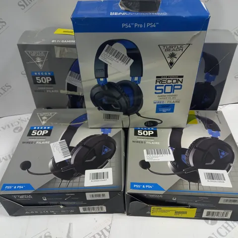 5 BOXED TURTLE BEACH RECON 50P HEADSETS