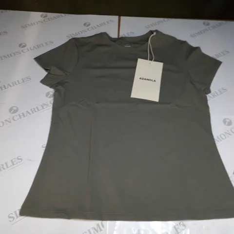 ADANOLA SHORT SLEEVE LONGLINE TOP IN OLIVE GREEN - XXXL