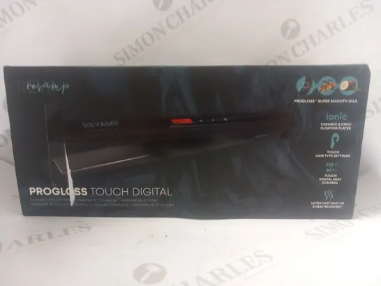 BOXED REVAMP PROFESSIONAL PROGLOSS TOUCH DIGITAL CERAMIC STRAIGHTENERS