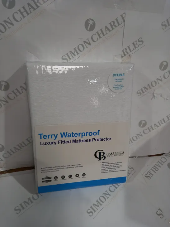 TERRY WATERPROOF LUXURY FITTED MATTRESS PROTECTOR ( DOUBLE )