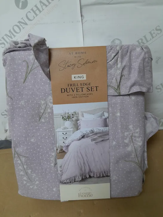 STACEY SOLOMON LILAC BLUEBELL FRILL DUVET SET - KING