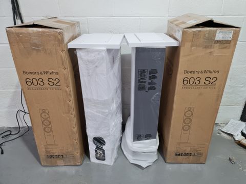 BOWERS & WILKINS 603 S2 ANNIVERSARY EDITION PAIR OF FLOOR SPEAKERS - WHITE (2 BOXES)