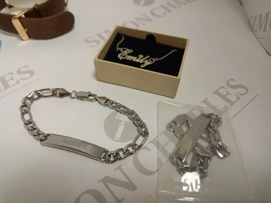 LOT OF 11 PERSONALISED JEWELLERY ITEMS RRP £319