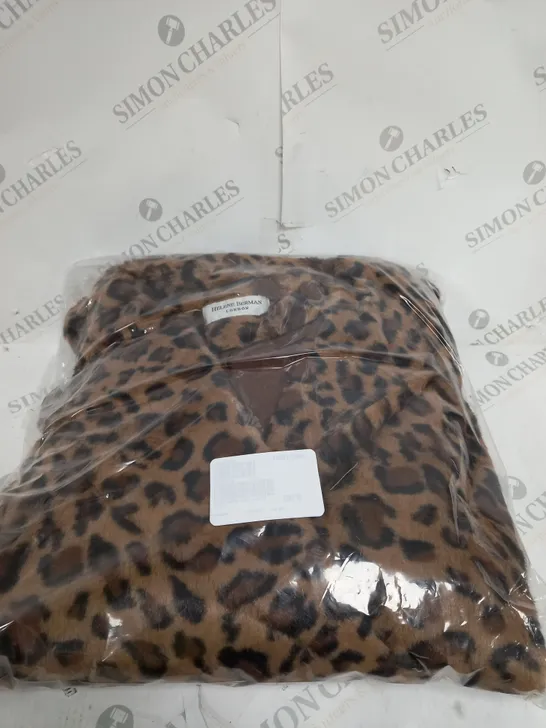 BOXED DOUBLE BREAST LEOPARD PRINT COAT - 14