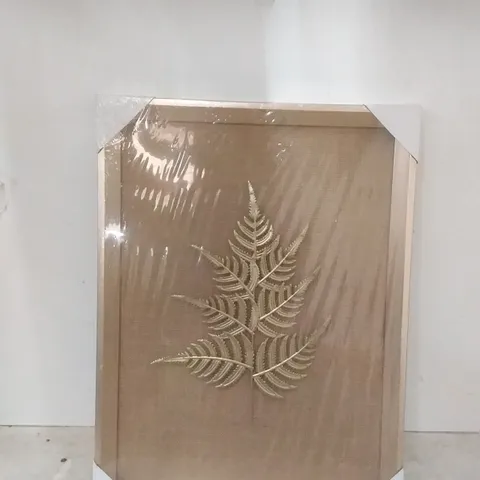 PACKAGED FRAMED CANVAS FERN - GOLD FERN