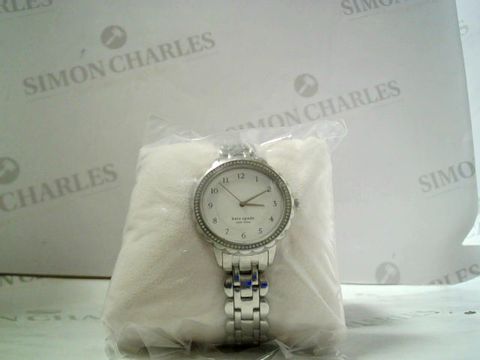 KATE SPADE MORNINGS SILVER SCALLOPED OVAL DIAL STAINLESS STEEL BRACELET LADIES WATCH RRP &pound;289.99