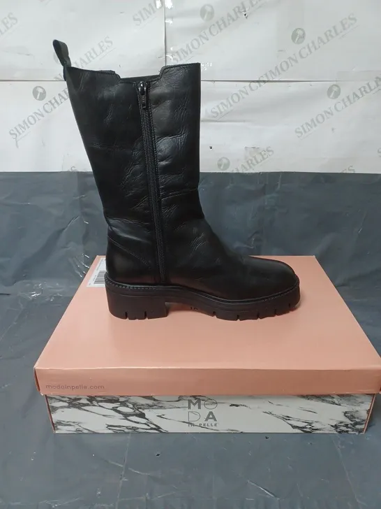 MODA IN PELLE LEATHER BOOTS BLACK SIZE EU 40