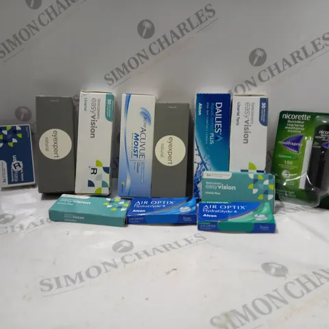 LOT OF HOUSEHOLD ITEMS TO INCLUDE NICORETTE QUICK MIST MOUTHSPRAY, ETC