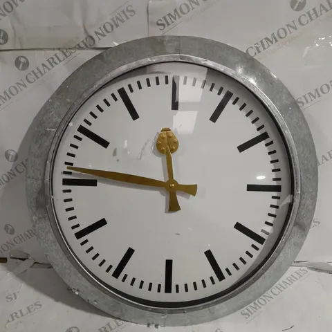 LARGE OUTDOOR GALVANISED STEEL CLOCK - WHITE FACE