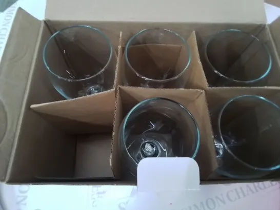 LOT OF LAV GLASSES INCLUDES WINE GLASSES AND TUMBLERS