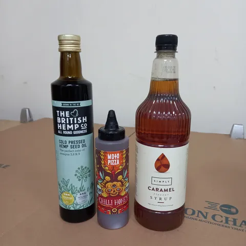 LOT OF 6 FOOD AND DRINK ADDITIVES TO INCLUDE FLAVOURED SYRUP AND CHILLI HONEY