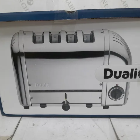 BOXED DUALIT 4 SLOT VARIO CLASSIC TOASTER WITH TWO SANDWICH CAGES