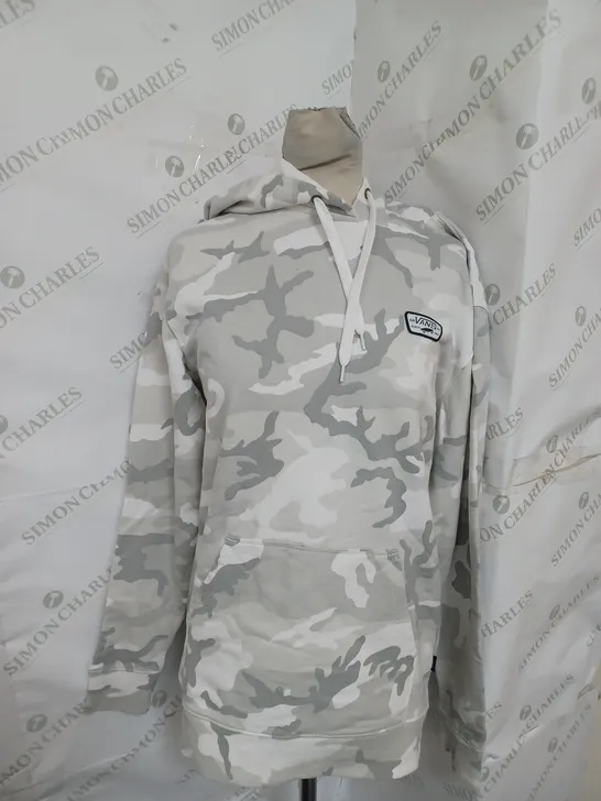 VANS BADGE HOODIE IN LIGHT GREY CAMO SIZE S