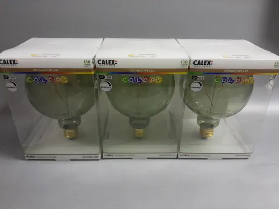 3 X BOXED CALEX HOLLAND NORA 130 LUMEN GLOBE LAMP - EMERALD GREEN G125