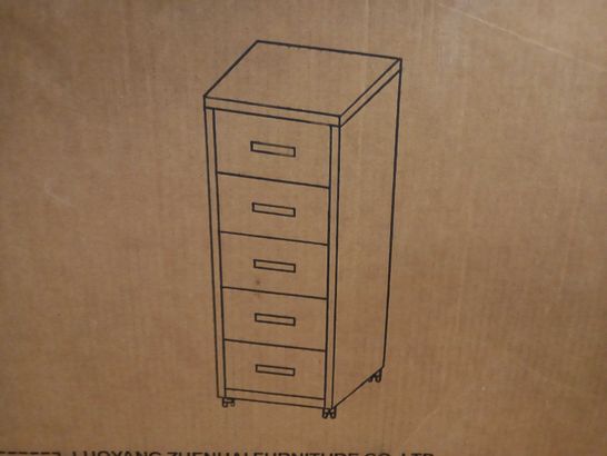 BOXED 5 DRAWER CABINET IN BLACK - 1PCS/CTN