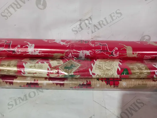 NORTH POLE SET OF 4 GIFT WRAP ROLLS