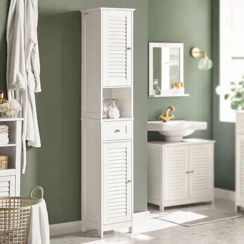 BOXED LAGUNA FREESTANDING TALL BATHROOM CABINET - WHITE (1 BOX)