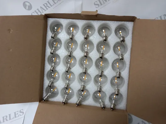 BOXED PACK OF 25 SVATER G40 LED BULBS WARM 2700K