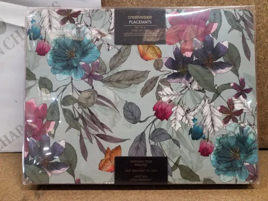 BOXED BUTTERFLY FLORAL RECTANGLE PLACEMAT (SET OF 6)