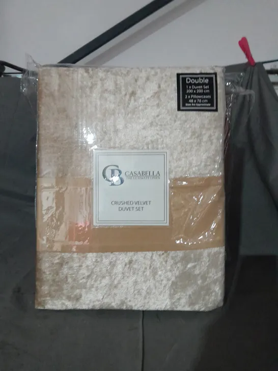 CASABELLA CRUSHED VELVET DUVET SET SIZE DOUBLE 