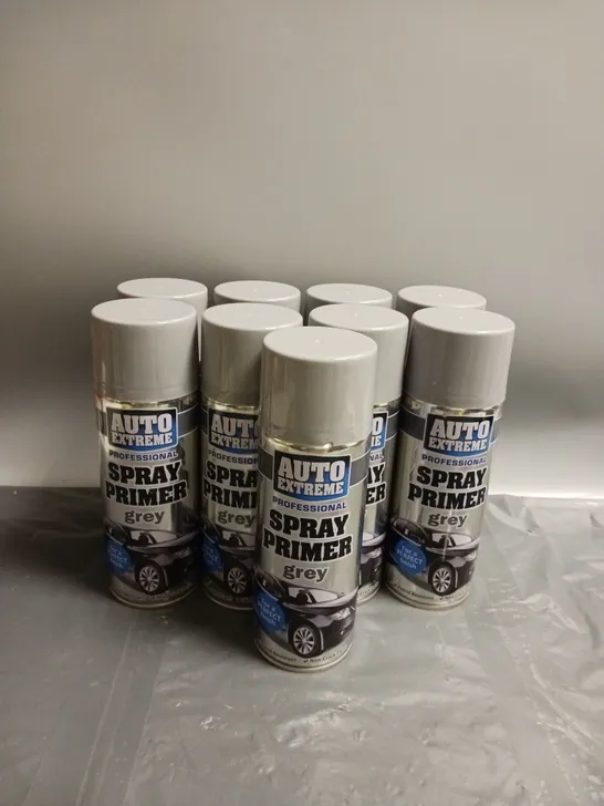 LOT OF APPROX. 9 AUTO EXTREME PROFESSIONAL SPRAY PRIMER GREY 400ML