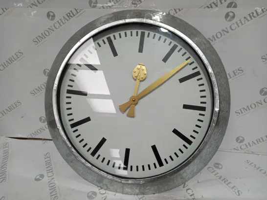 LARGE OUTDOOR GALVANISED STEEL CLOCK - WHITE FACE