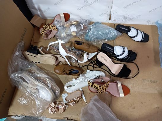 BOX OF APPROXIMATELY 8 ASSORTED DESIGNER FOOTWEAR ITEMS TO INCLUDE BOOHOO, PRIMARK, NEXT ETC