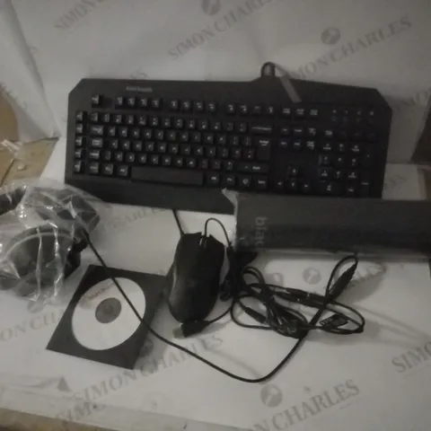 2 BRAND NEW BOXED BLACK WEB 4 IN 1 GAMING KIT INCLUDING; MOUSE, KEYBOARD, HEADSET AND MOUSE MAT