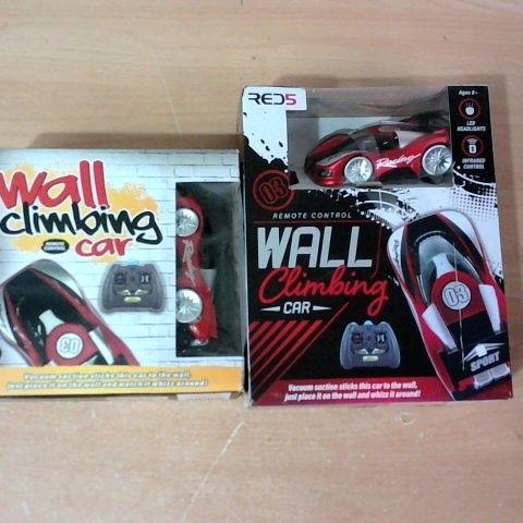 LOT OF 2 ASSORTED DESIGNER REMOTE CONTROL WALL CLIMBING CARS