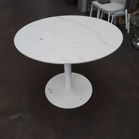 MARBLE TOP CIRCULAR PATIO/GARDEN TABLE