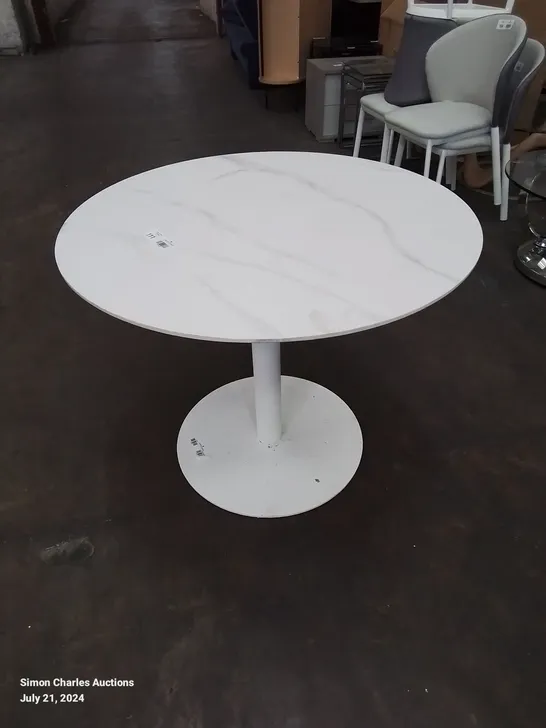 MARBLE TOP CIRCULAR PATIO/GARDEN TABLE