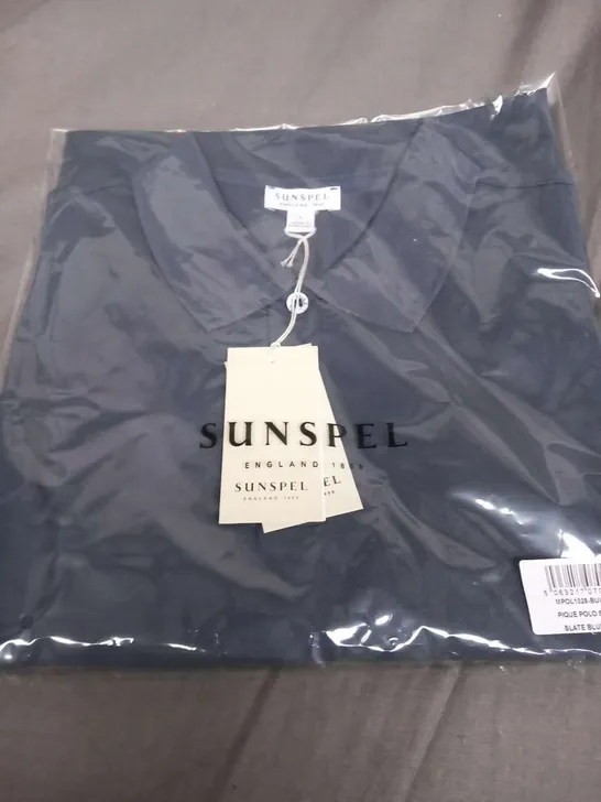 BRAND NEW SUNSPEL PIQUE POLO SHIRT SLATE BLUE SIZE L