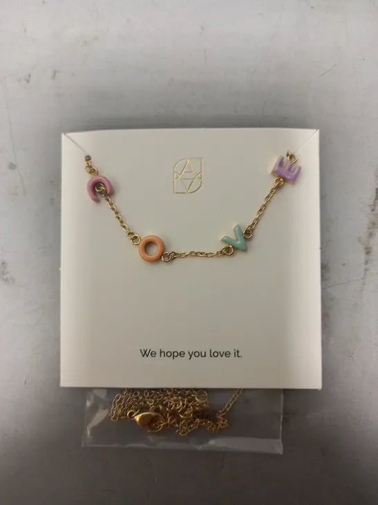 BOXED ABBOTT LYON CUSTOM NAME/INITIAL NECKLACE IN GOLD/MULTICOLOUR