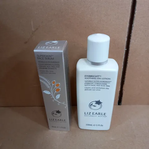 LOT OF 2 LIZ EARLE BEAUTY ITEMS INCLUDES FACE SERUM AND EYE LOTION