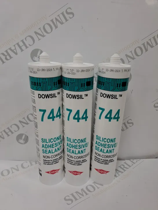 BOX OF APPROX 10 DOWSIL 744 SILICONE ADHESIVE SEALANT