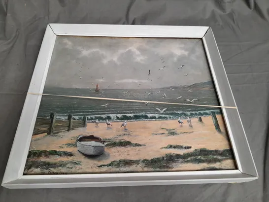 CLIFFORD FROST GULLS BEACH LANDSCAPE SIGNED ORIGINAL OIL PAINTING