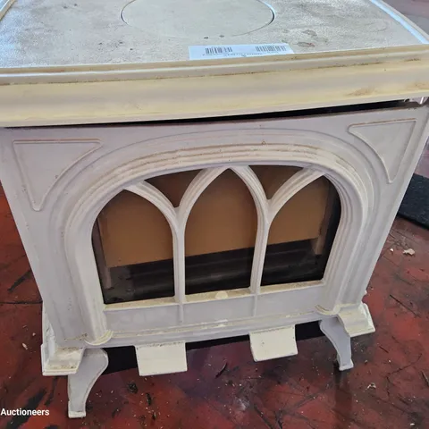 GAS FIRED REPRODUCTION STOVE HEATER WHITE