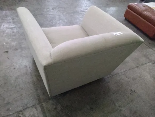 QUALITY DESIGNER ARMCHAIR - LIGHT GREY FABRIC 