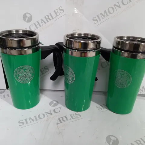 3 OFFICIALLY LICENSED CELTIC FOOTBALL CLUB TRAVEL MUGS