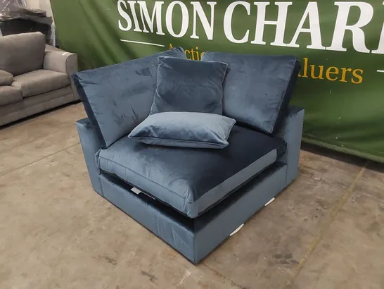 DESIGNER CORNER SOFA PIECE WITH CUSHIONS IN TEAL