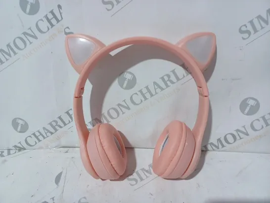 BOXED WIRELESS OVER-EAR CAT EAR HEADPHONES IN PINK