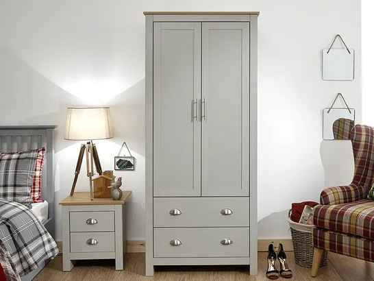 BOXED LANCASTER 2 DOOR WARDROBE (1 BOX)