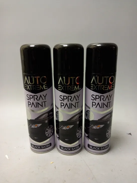 BOX OF 24 AUTO EXTREME SPRAY PAINT IN BLACK SATIN 