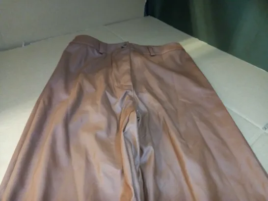 BOOHOO TAN FAUX LEATHER TROUSERS - SIZE 10